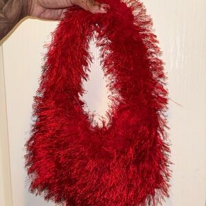 Mini fuzzy shoulder bag